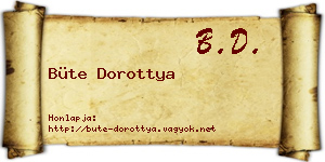 Büte Dorottya névjegykártya